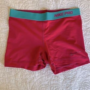 Medium pink Nike pro shorts